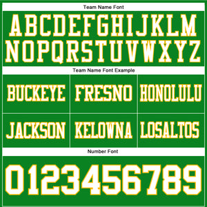Custom Grass Green White-Gold Authentic Football Jersey