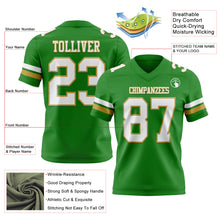 Загрузить изображение в средство просмотра галереи, Custom Grass Green White-Old Gold Authentic Football Jersey
