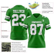 Загрузить изображение в средство просмотра галереи, Custom Grass Green White-Gray Authentic Football Jersey
