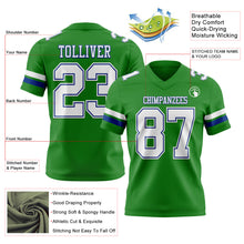 Загрузить изображение в средство просмотра галереи, Custom Grass Green White-Royal Authentic Football Jersey
