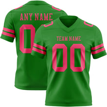 Загрузить изображение в средство просмотра галереи, Custom Grass Green Neon Pink Authentic Football Jersey
