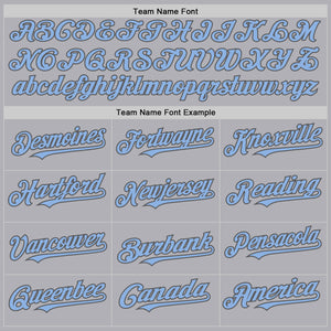 Custom Gray Light Blue-Steel Gray Mesh Authentic Throwback Baseball Jersey