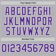 Load image into Gallery viewer, Custom Gray Purple-White Mesh Authentic Throwback Baseball Jersey
