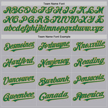 Load image into Gallery viewer, Custom Gray Kelly Green-Old Gold Mesh Authentic Throwback Baseball Jersey
