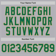 Load image into Gallery viewer, Custom Gray Kelly Green-Old Gold Mesh Authentic Throwback Baseball Jersey
