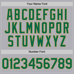 Custom Gray Kelly Green-Old Gold Mesh Authentic Throwback Baseball Jersey