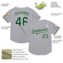 Load image into Gallery viewer, Custom Gray Green-White Mesh Authentic Throwback Baseball Jersey
