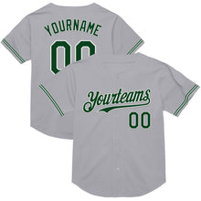 Load image into Gallery viewer, Custom Gray Green-White Mesh Authentic Throwback Baseball Jersey

