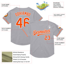 Load image into Gallery viewer, Custom Gray Orange-White Mesh Authentic Throwback Baseball Jersey
