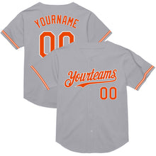 Load image into Gallery viewer, Custom Gray Orange-White Mesh Authentic Throwback Baseball Jersey
