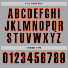 Load image into Gallery viewer, Custom Gray Black-Orange Authentic Baseball Jersey

