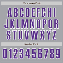 Load image into Gallery viewer, Custom Gray Purple-White Authentic Baseball Jersey
