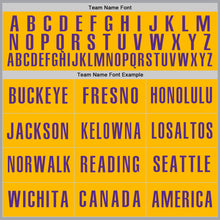 Load image into Gallery viewer, Custom Gray Purple-Gold Authentic Baseball Jersey
