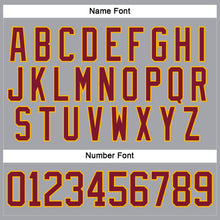 Laden Sie das Bild in den Galerie-Viewer, Custom Gray Crimson-Gold Hockey Lace Neck Jersey
