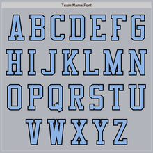 Load image into Gallery viewer, Custom Gray Light Blue-Black Authentic Baseball Jersey
