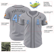 Load image into Gallery viewer, Custom Gray Light Blue-Steel Gray Authentic Baseball Jersey
