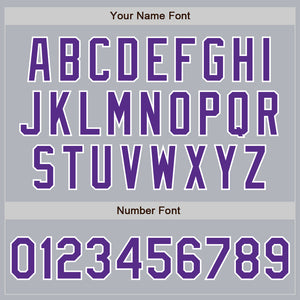 Custom Gray Purple-White Authentic Baseball Jersey