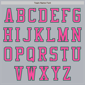 Custom Gray Pink-Kelly Green Authentic Baseball Jersey