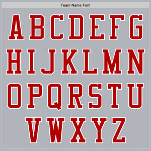 Custom Gray Red-White Authentic Baseball Jersey