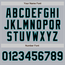 Load image into Gallery viewer, Custom Gray Black-Teal Authentic Baseball Jersey
