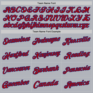 Custom Gray Red-Royal Authentic Throwback Basketball Jersey