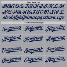 Laden Sie das Bild in den Galerie-Viewer, Custom Gray Navy Authentic Baseball Jersey
