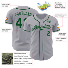 Laden Sie das Bild in den Galerie-Viewer, Custom Gray Green Authentic Baseball Jersey
