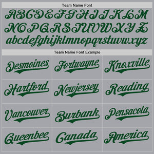 Custom Gray Green Authentic Baseball Jersey