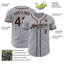 Laden Sie das Bild in den Galerie-Viewer, Custom Gray Brown Authentic Baseball Jersey
