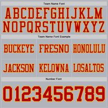 Load image into Gallery viewer, Custom Gray Red-Gold Authentic Football Jersey
