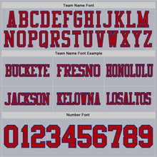 Load image into Gallery viewer, Custom Gray Red-Royal Authentic Football Jersey
