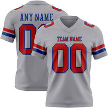 Load image into Gallery viewer, Custom Gray Red-Royal Authentic Football Jersey
