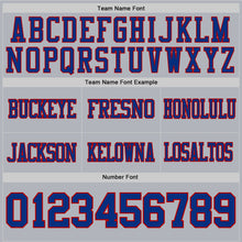 Load image into Gallery viewer, Custom Gray Royal-Red Authentic Football Jersey
