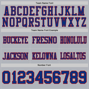 Custom Gray Royal-Red Authentic Football Jersey