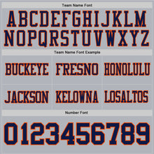 Load image into Gallery viewer, Custom Gray Navy-Orange Mesh Authentic Football Jersey
