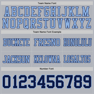 Custom Gray Navy-Light Blue Authentic Football Jersey