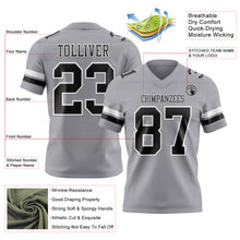 Charger l&#39;image dans la galerie, Custom Gray Black-White Mesh Authentic Football Jersey
