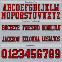 Load image into Gallery viewer, Custom Gray Red-Black Authentic Football Jersey
