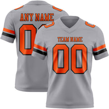 Load image into Gallery viewer, Custom Gray Orange-Black Authentic Football Jersey

