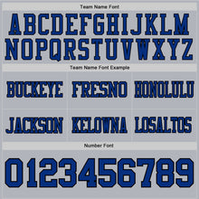 Load image into Gallery viewer, Custom Gray Royal-Black Authentic Football Jersey
