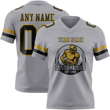 Charger l&#39;image dans la galerie, Custom Gray Black-Old Gold Mesh Authentic Football Jersey
