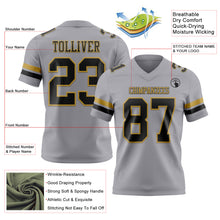 Charger l&#39;image dans la galerie, Custom Gray Black-Old Gold Mesh Authentic Football Jersey
