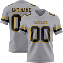 Charger l&#39;image dans la galerie, Custom Gray Black-Old Gold Mesh Authentic Football Jersey
