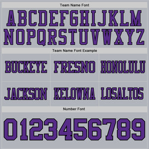 Custom Gray Purple-Black Authentic Football Jersey