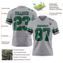 Load image into Gallery viewer, Custom Gray Kelly Green-Black Authentic Football Jersey
