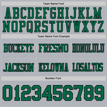 Load image into Gallery viewer, Custom Gray Kelly Green-Black Authentic Football Jersey
