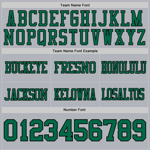Custom Gray Kelly Green-Black Authentic Football Jersey