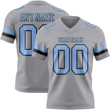 Load image into Gallery viewer, Custom Gray Light Blue-Black Authentic Football Jersey
