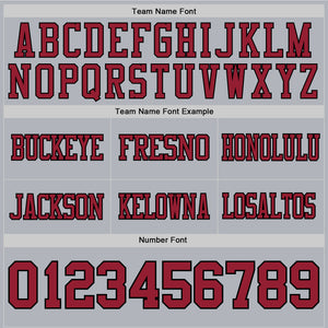 Custom Gray Cardinal-Black Authentic Football Jersey