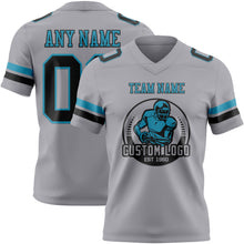 Charger l&#39;image dans la galerie, Custom Gray Black-Panther Blue Mesh Authentic Football Jersey
